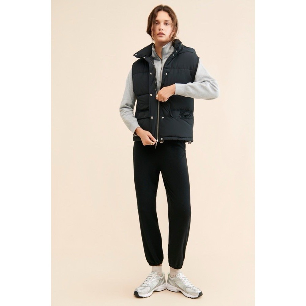 Free People Dreamers Puffa Vest Black Women's XS Hooded Puffer